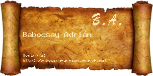 Babocsay Adrián névjegykártya